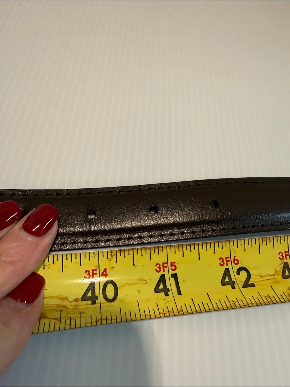 Vintage Men’s German Leather Dress Belt Brass 42